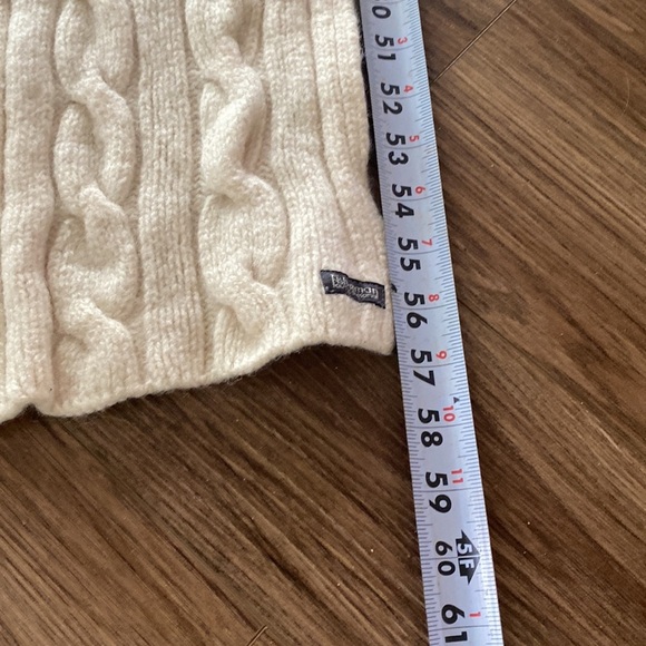 Vintage Fisherman Out of Ireland cream cable knit wool scarf. Cottagecore - Picture 4 of 5